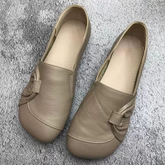 Women's leather soft-soled non-slip shoes