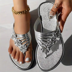 Women's Floral Flat Fashionable Open Toe Non Slip Flip Flops